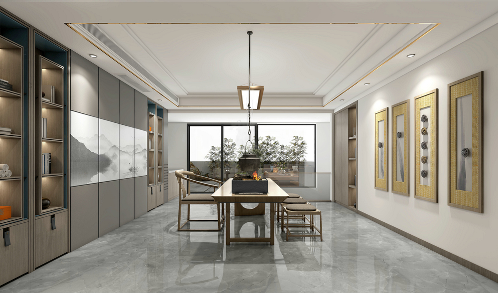 玖厥府簡(jiǎn)中260平米躍層設(shè)計(jì)茶室