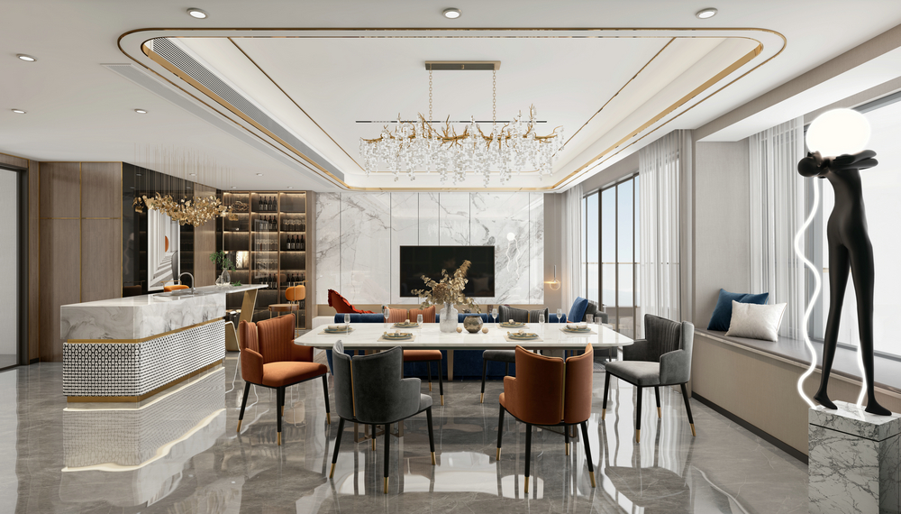 龍湖樊城300平別墅設(shè)計餐廳