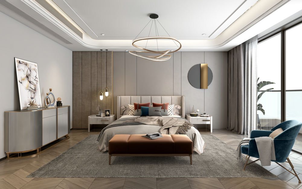 香楠國際300平現代輕奢設計臥室