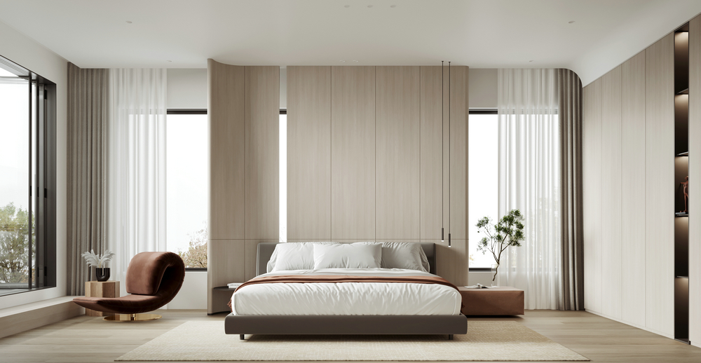 中南樾府現代極簡別墅設計主臥