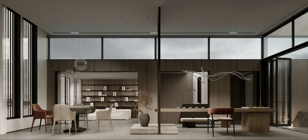 宸光和悅疊拼別墅意式輕奢設(shè)計茶室