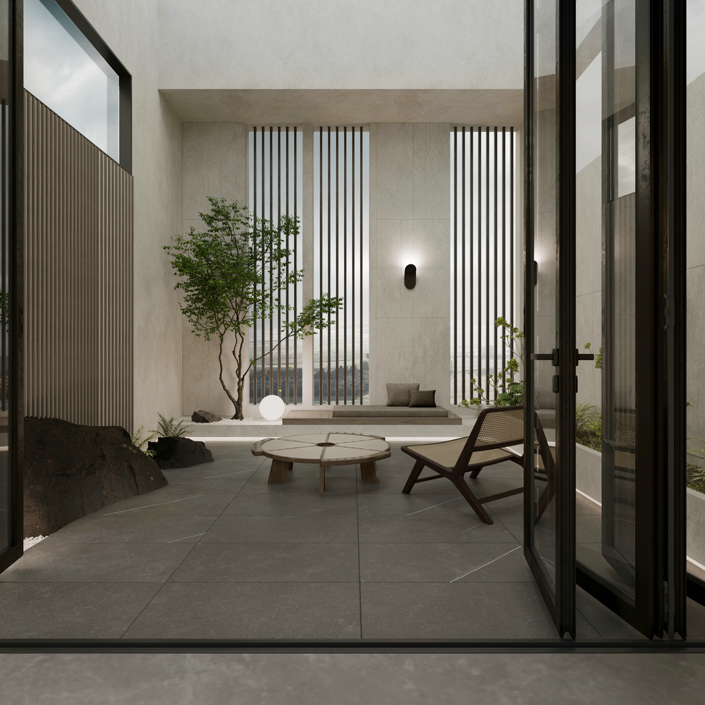 宸光和悅疊拼別墅意式輕奢設(shè)計休閑室