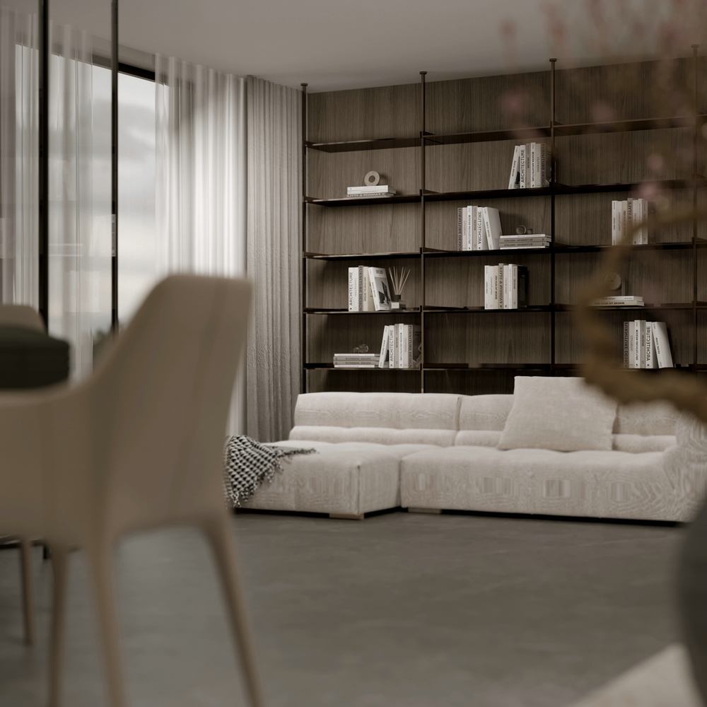 宸光和悅疊拼別墅意式風格設計書吧