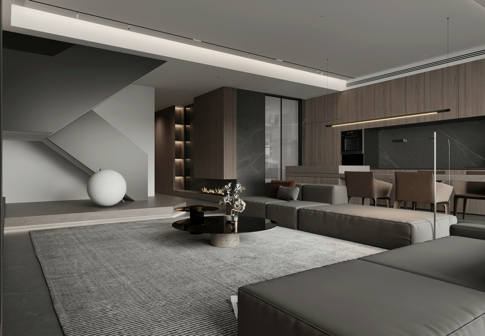 宸光和悅疊拼別墅意式風格設計樓梯