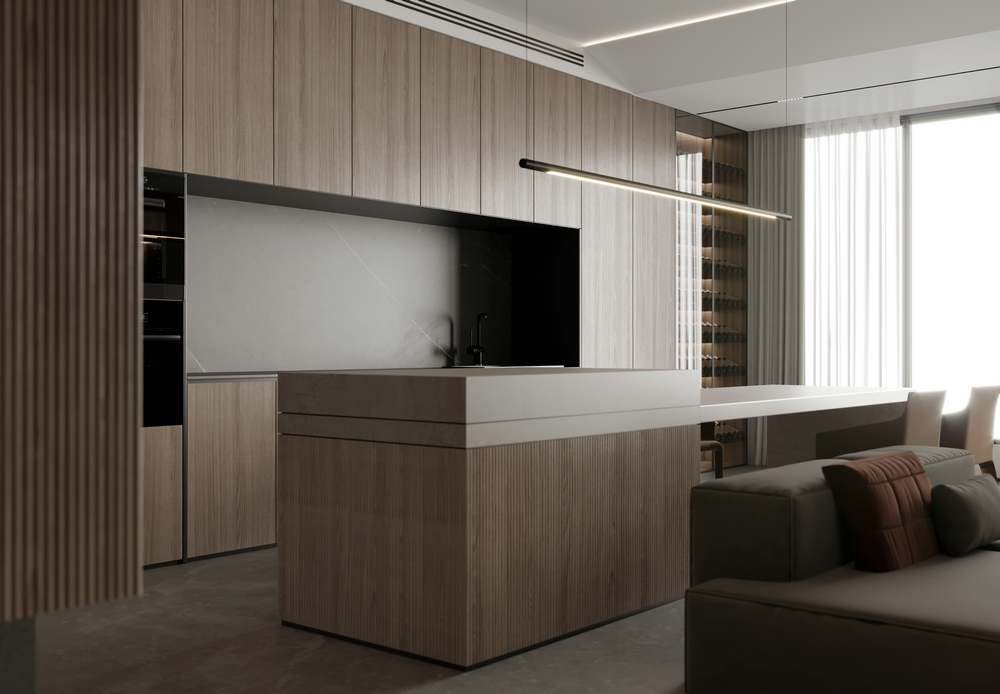 宸光和悅疊拼別墅意式風格設計西廚