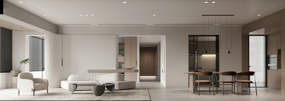 英倫聯邦平層極簡設計餐廳