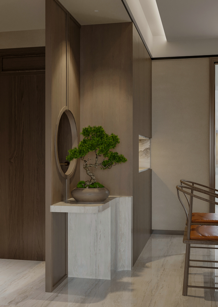 廣州越秀和樾府新中式設計玄關