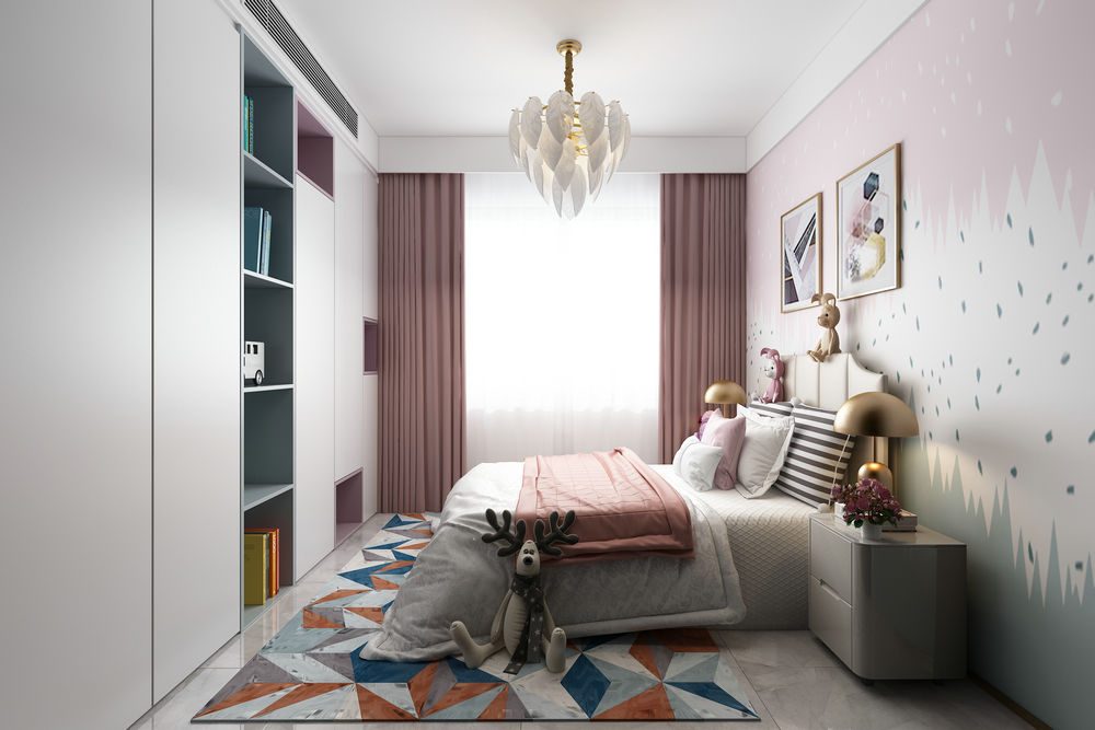 奧園廣場138平裝修設計小孩房