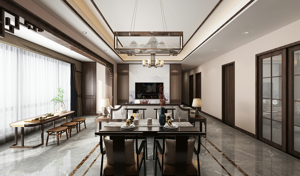 保利拉菲公館180平大平層設計客餐廳