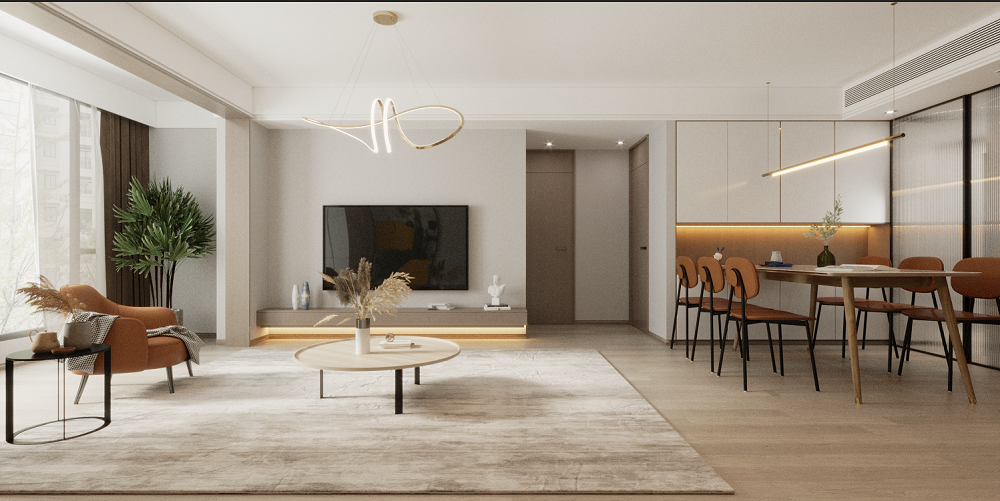 美泉悅府132平裝修設計客餐廳