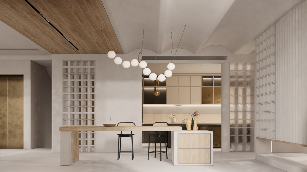 北京城建龍樾灣500平聯排別墅設計島臺