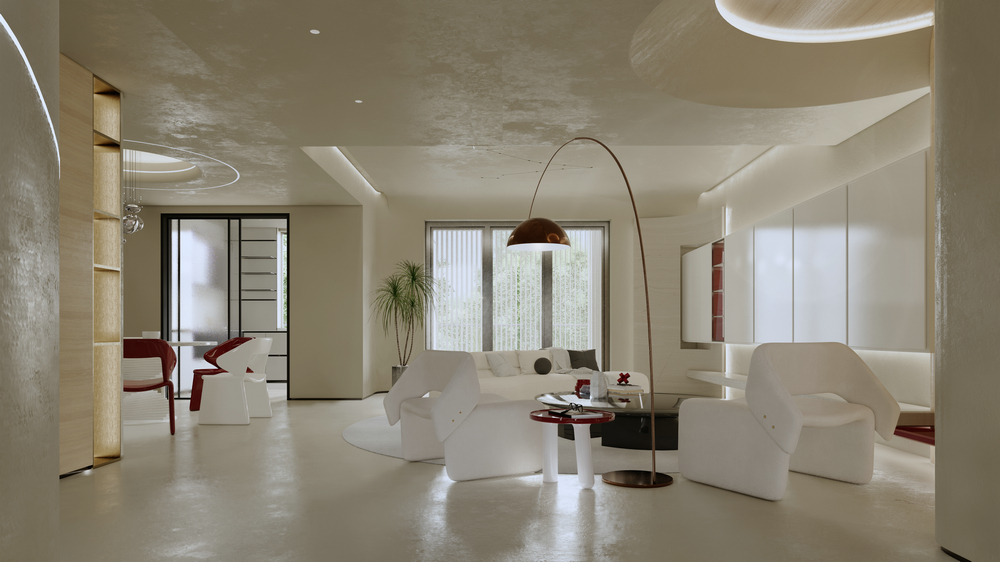 麓湖麒麟薈230平躍層設計客廳