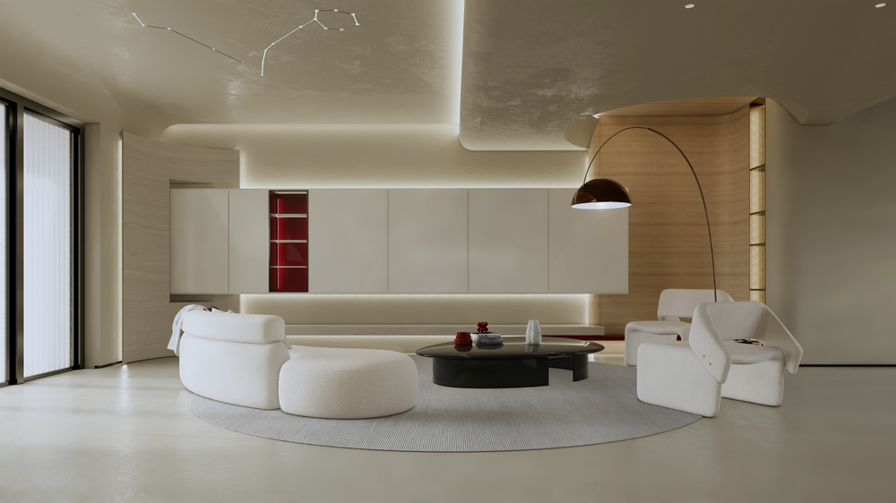 麓湖麒麟薈230平躍層設計電視墻