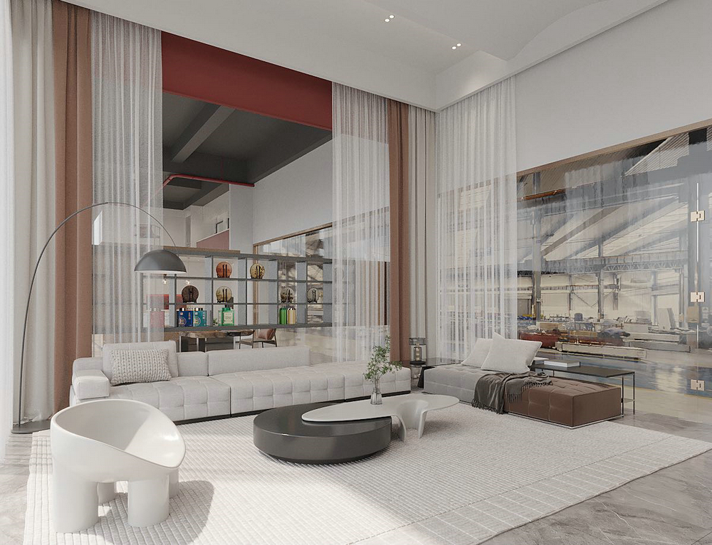 300平辦公室裝修設(shè)計等待洽談區(qū)