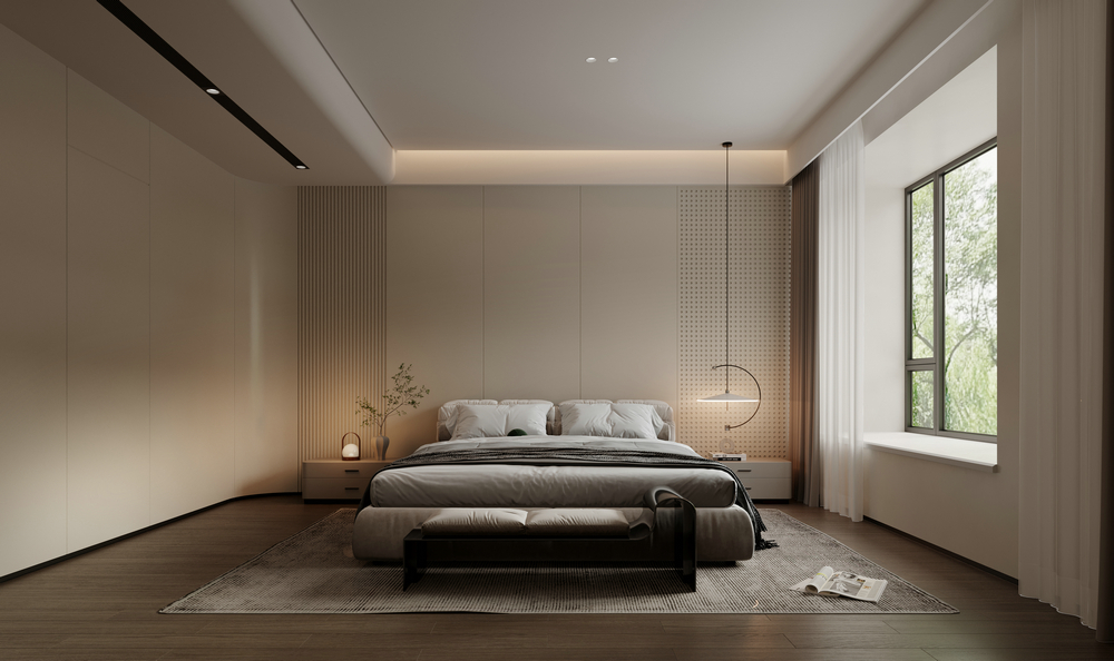 佛山躍層極簡風設計臥室