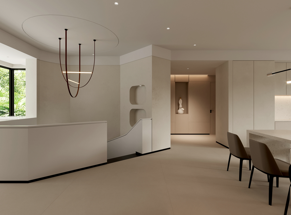 佛山躍層極簡風設計玄關(guān)