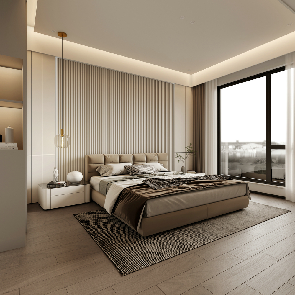 萬科城大平層設計裝修主臥