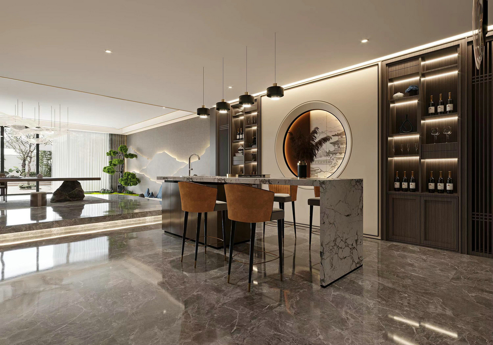 芙蓉古城800平方新中式設計酒吧臺