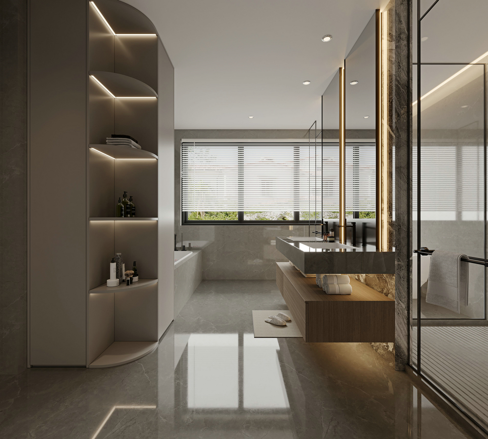 三利宅院800平現(xiàn)代風設(shè)計主衛(wèi)