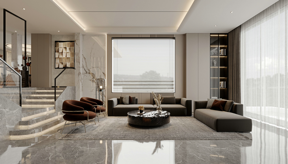 三利宅院800平現(xiàn)代風設(shè)計樓梯