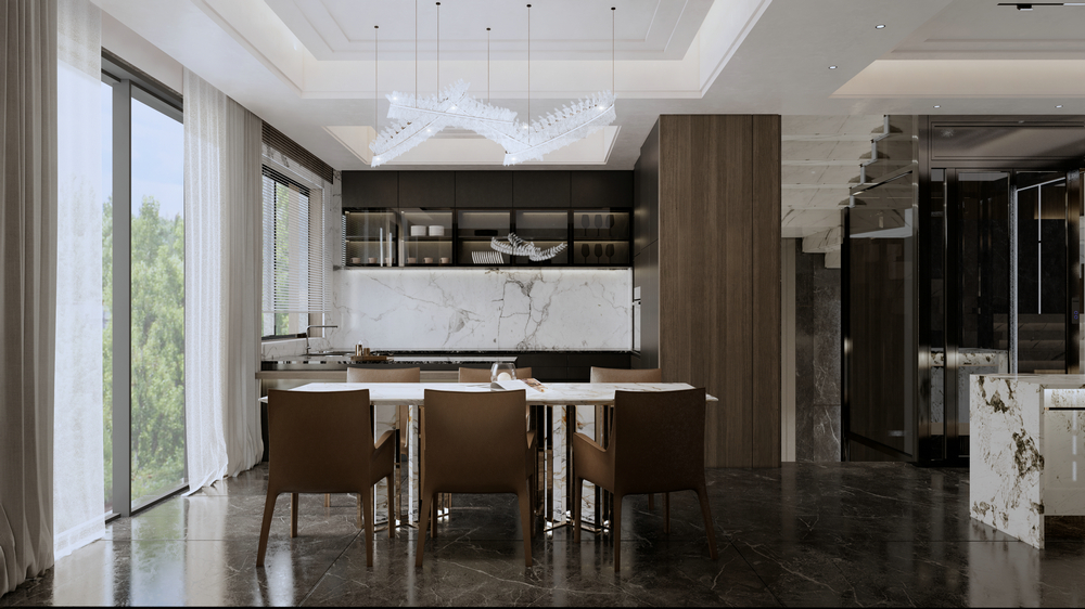 湖南常德500平聯排別墅設計餐廳