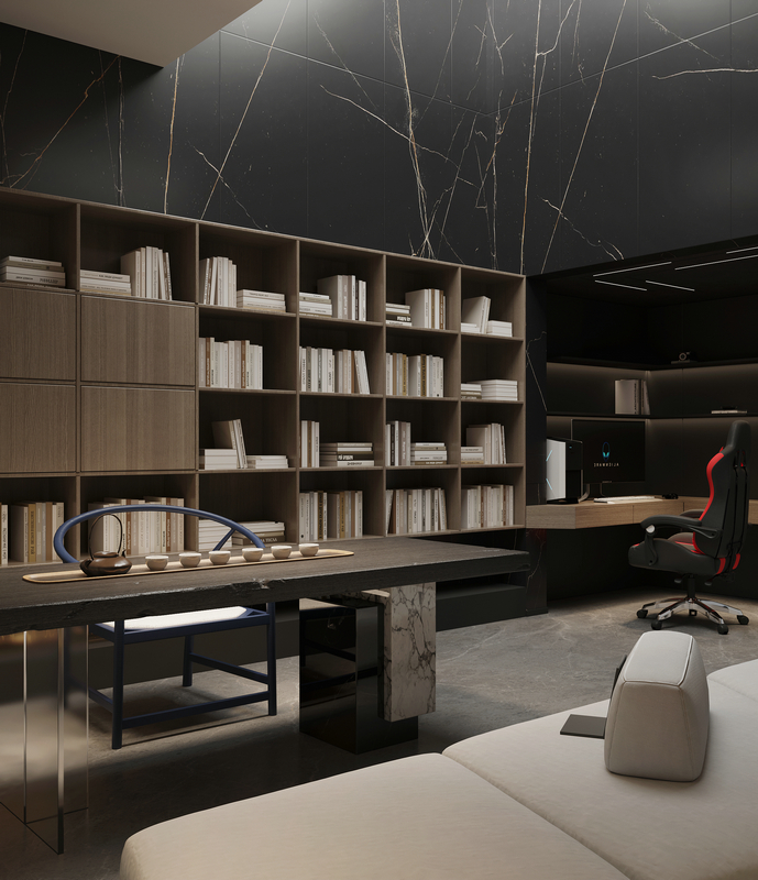 奧園云璟230平意式輕奢設計書吧