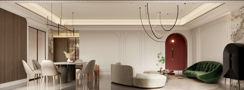 北辰香麓180平現(xiàn)代法式餐廳