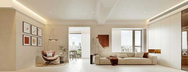 城南一號195平大平層設計裝修客廳