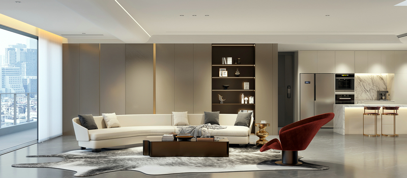 德商御府天驕256平躍層裝修設計沙發區