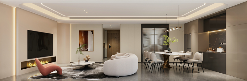 鳳起蘭庭280平聯排設計裝修餐廳