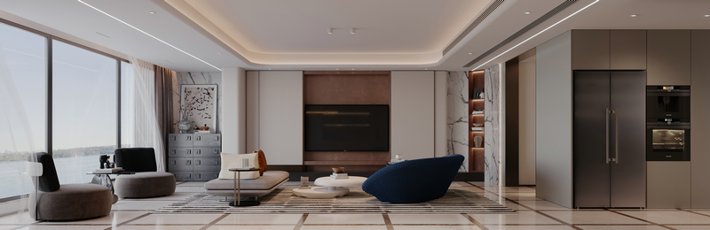 復地金融島220平大平層設計裝修客廳