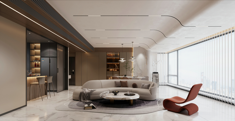 中海浣云居188平第三套設計客廳