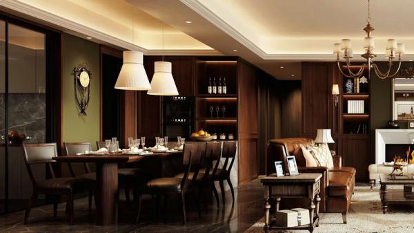 建發(fā)央璽200平美式復(fù)古設(shè)計(jì)