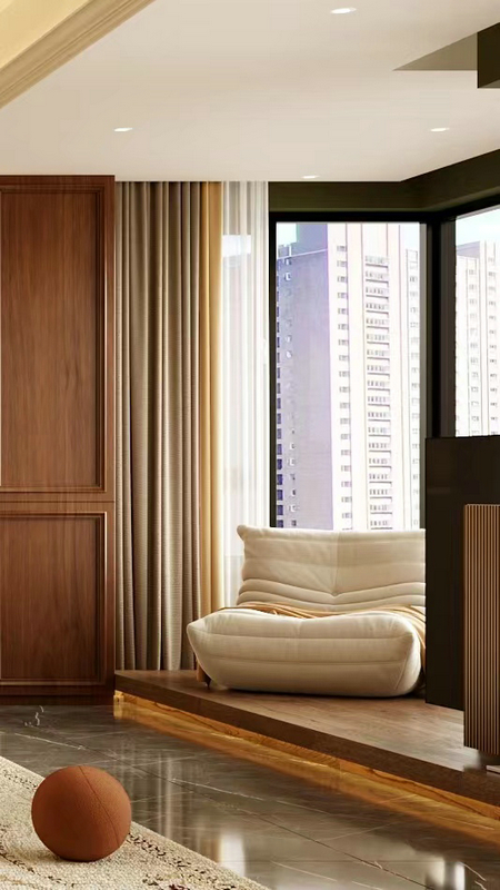 建發央璽200平美式復古設計陽臺區