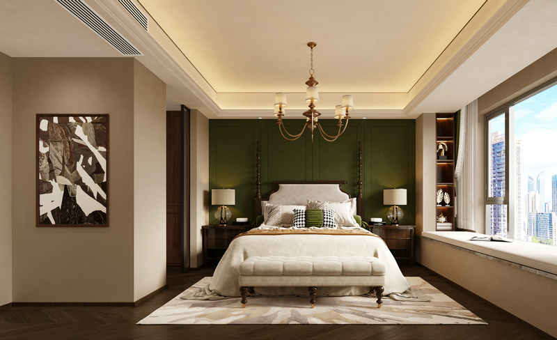 建發央璽200平美式復古設計主臥