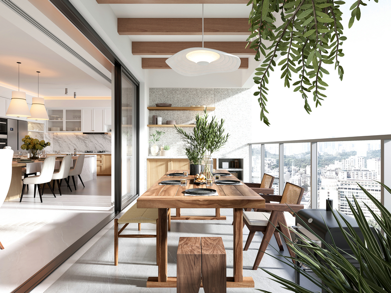 萬科公園五號200平精裝房重裝陽臺