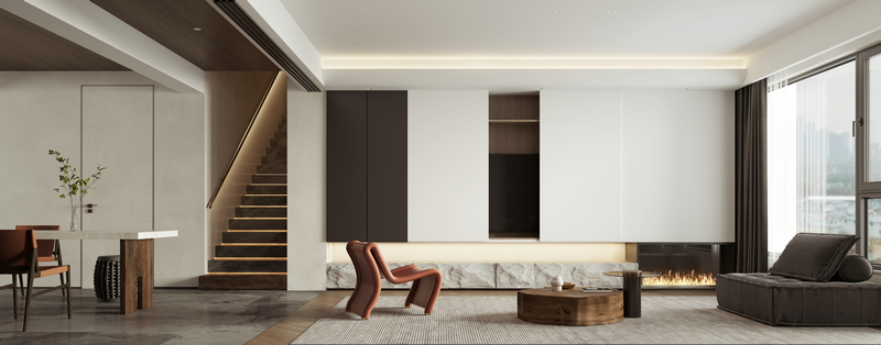 五彩林堤200平躍層設計樓梯