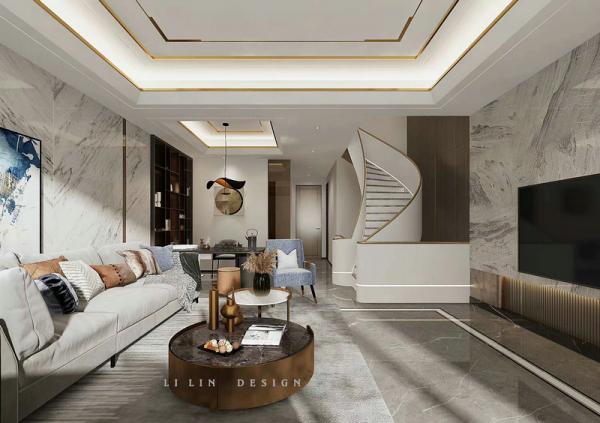 萬科五龍山400平別墅輕奢設(shè)計