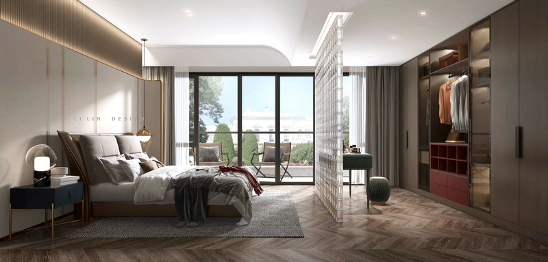 萬科五龍山400平別墅輕奢設計臥室