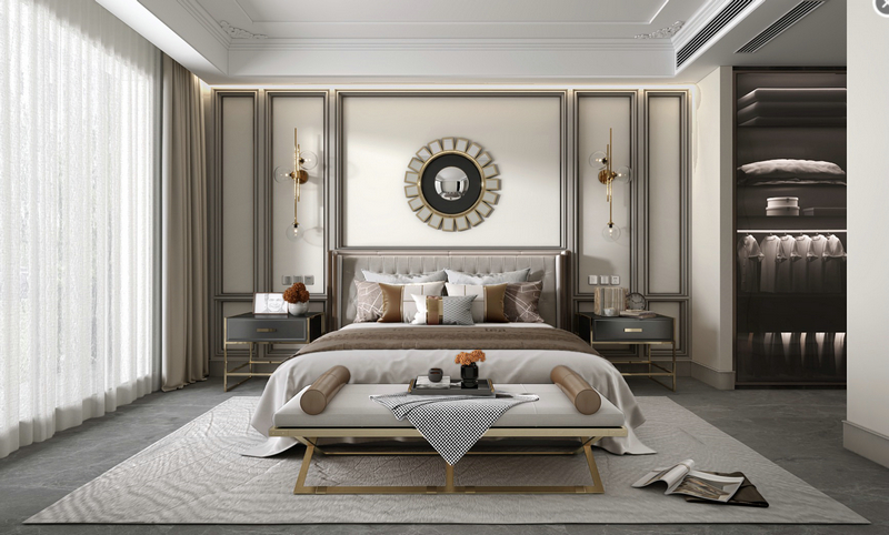 成都后花園380平法式風格設(shè)計主臥