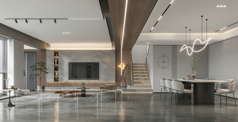 中海龍灣半島230平躍層設(shè)計(jì)客餐廳