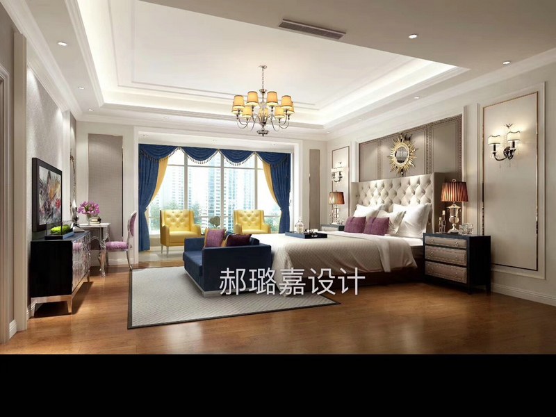 建發(fā)翡翠鷺洲450平別墅設(shè)計(jì)主臥