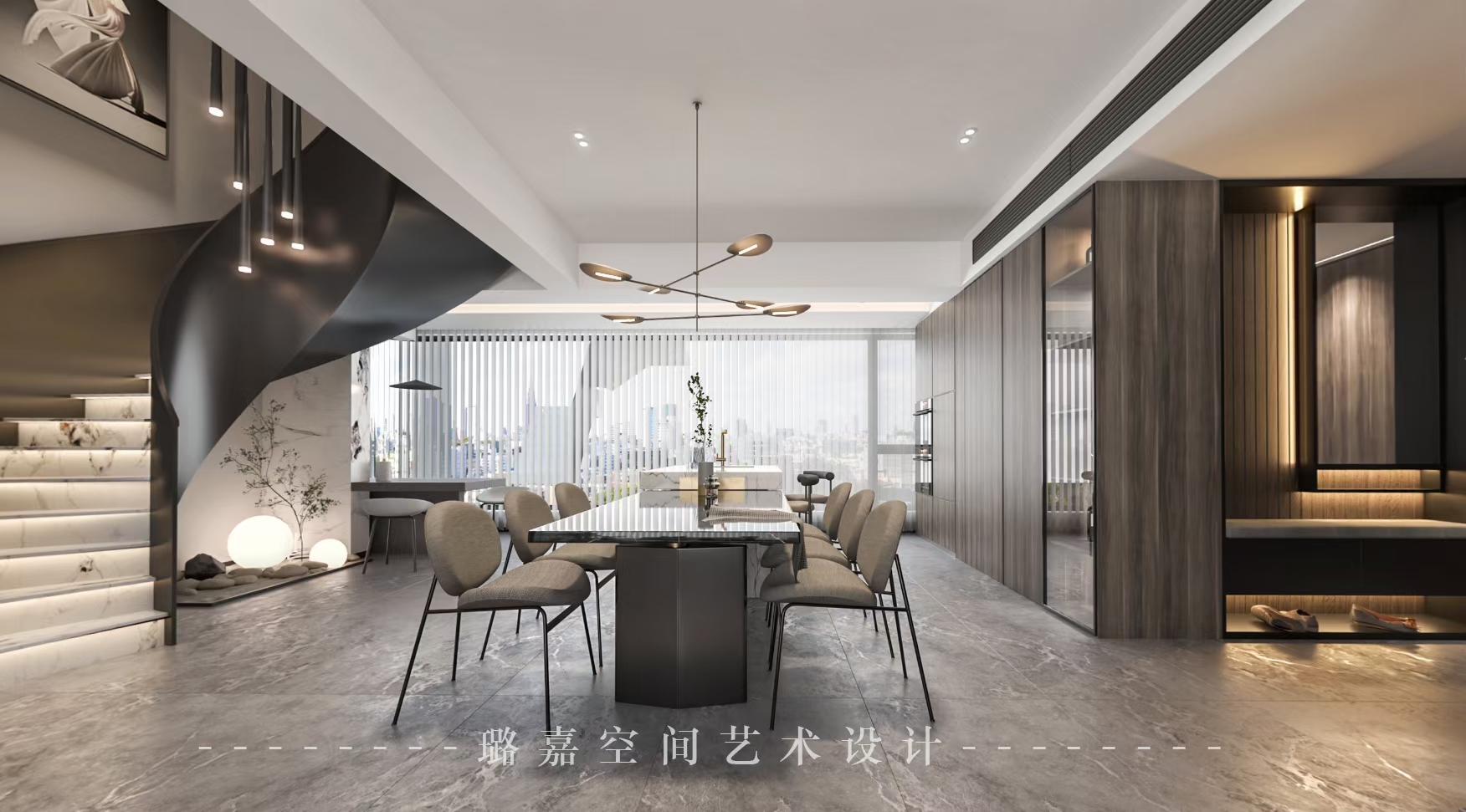 臥龍谷玖號260平躍層設計餐廳