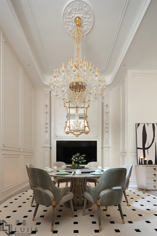 西樾錦宸別墅設計法式實景客廳