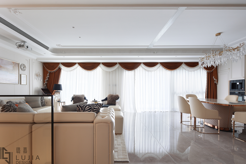 西樾錦宸別墅設計法式實景休閑廳吧