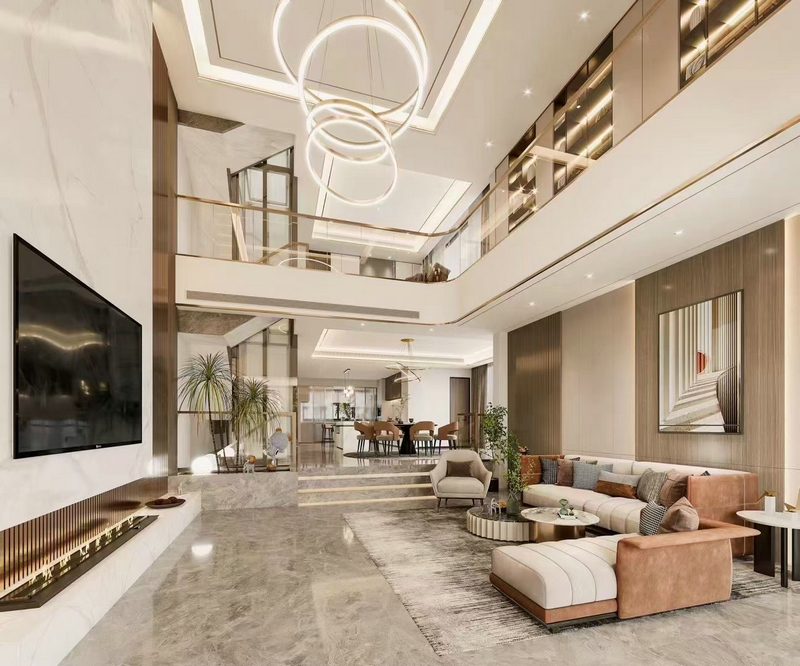 萬辰柳莊現代別墅設計客廳