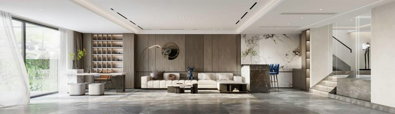 桂溪歐苑別墅設計負一樓背景