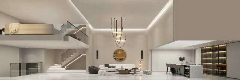 棠湖泊林城-現代輕奢-別墅設計地下室挑高