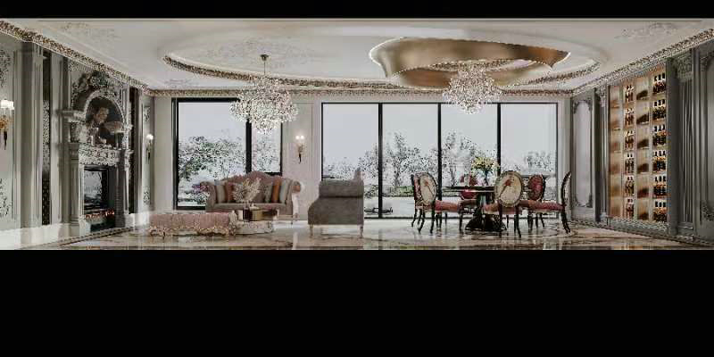 中南樾府-法式輕奢設(shè)計(jì)客廳