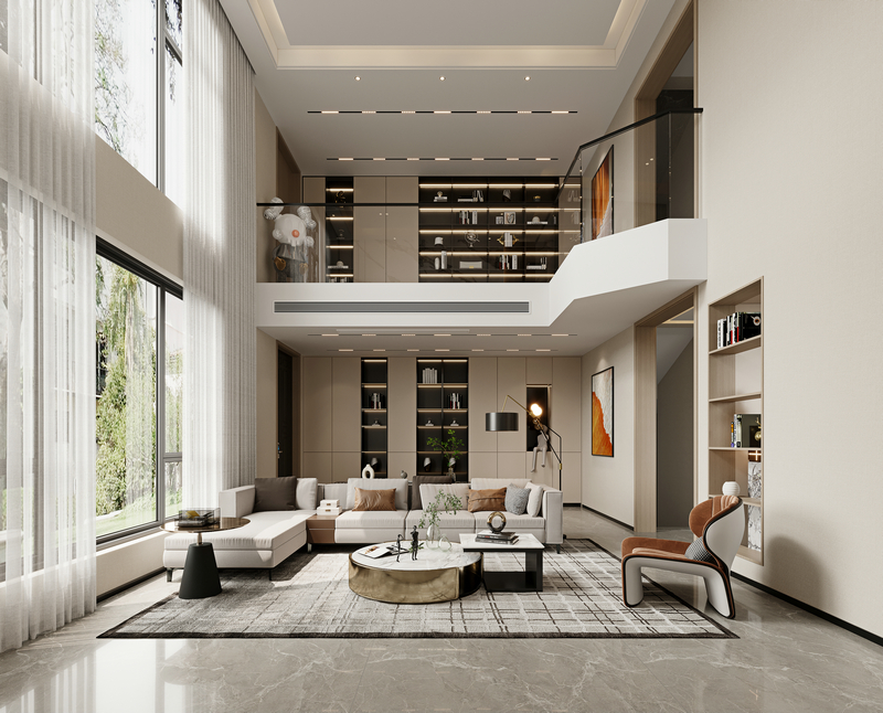 電建洺悅府-現代輕奢-270客廳